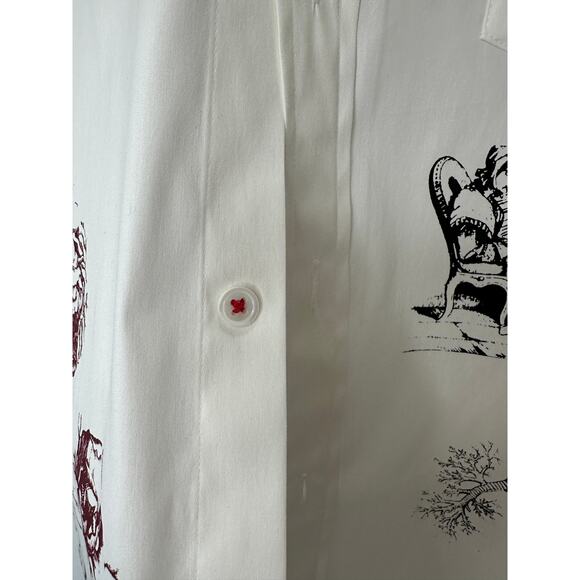 NWT Libertine Silk Screen Melange Deconstructed Mandarin Button Shirt L / XL - Picture 4 of 16